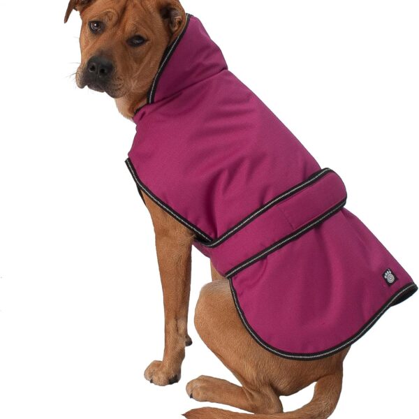PetRageous 7303MLG Juneau Waterproof Cold Weather Dog Coat with Full Chest Coverage Leash Opening 19-Inch Long Heavyweight Jacket for Large Breeds, Magenta