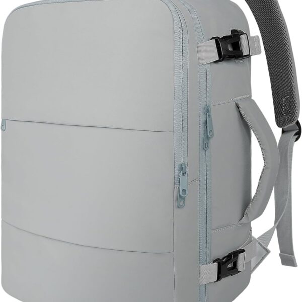 Taygeer Carry On Backpack, Womens Travel Backpack with USB Charging Port & Shoe Pouch, Laptop Mochila 15.6inch Flight Approved, College Teacher Tote Bag for Business Travel Supplies, Grey