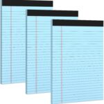 3 Pack Blue Legal Pads 8.5 x 11 Note Pads, Wide Ruled Notepads 8.5 x 11 Lined Paper Wide Ruled Writing Pads, 30 Sheets Per Note Pad, Micro Perforated Colored Legal Pads for Work/School/Office