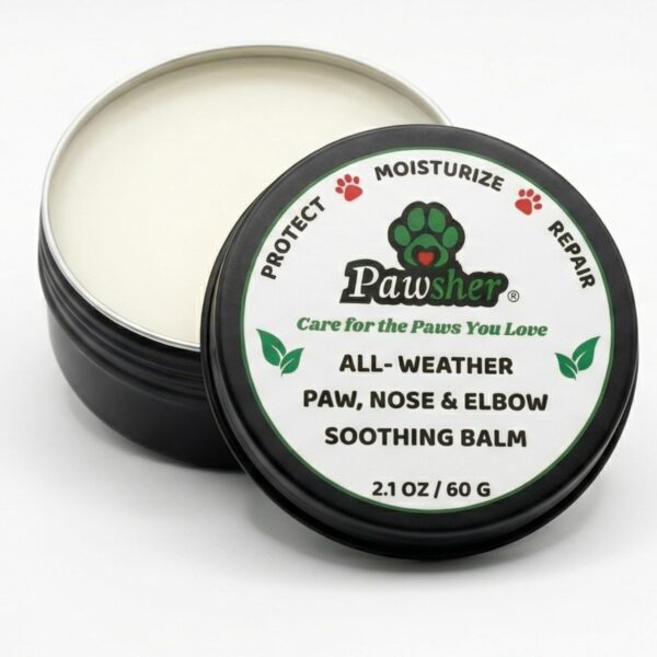 Dog Paw Balm  All-Weather Elbow, Paw & Nose Balm, Lick-Safe Natural Formula with Argan, Coconut & Olive Oils, Moisturizes & Protects Dry Paws - 2.1 oz