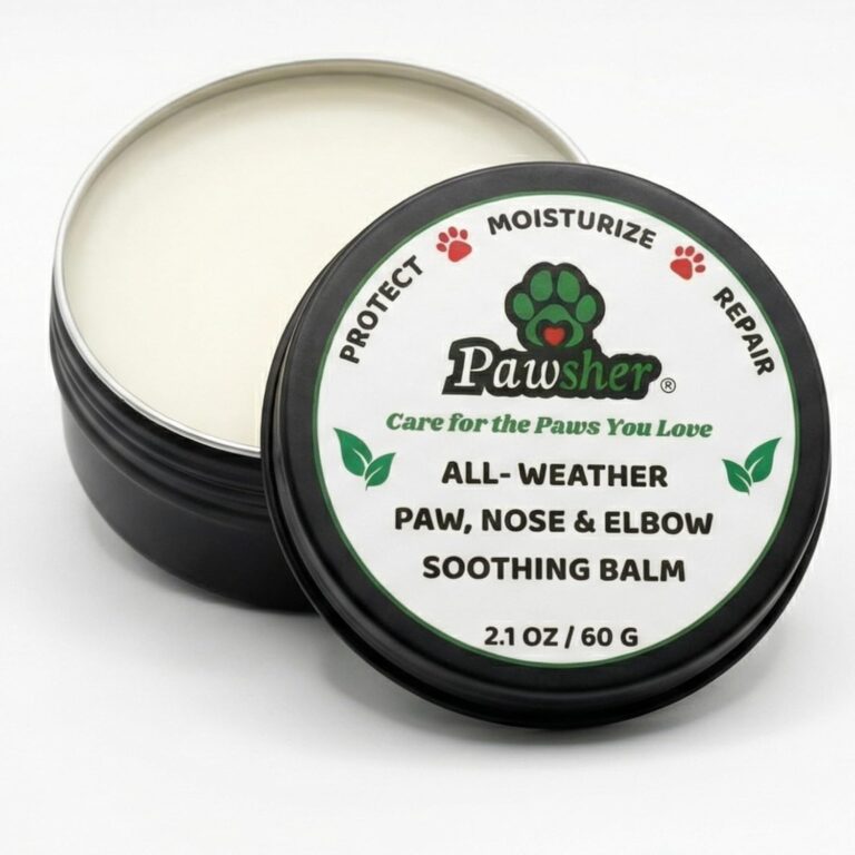 Dog Paw Balm  All-Weather Elbow, Paw & Nose Balm, Lick-Safe Natural Formula with Argan, Coconut & Olive Oils, Moisturizes & Protects Dry Paws - 2.1 oz