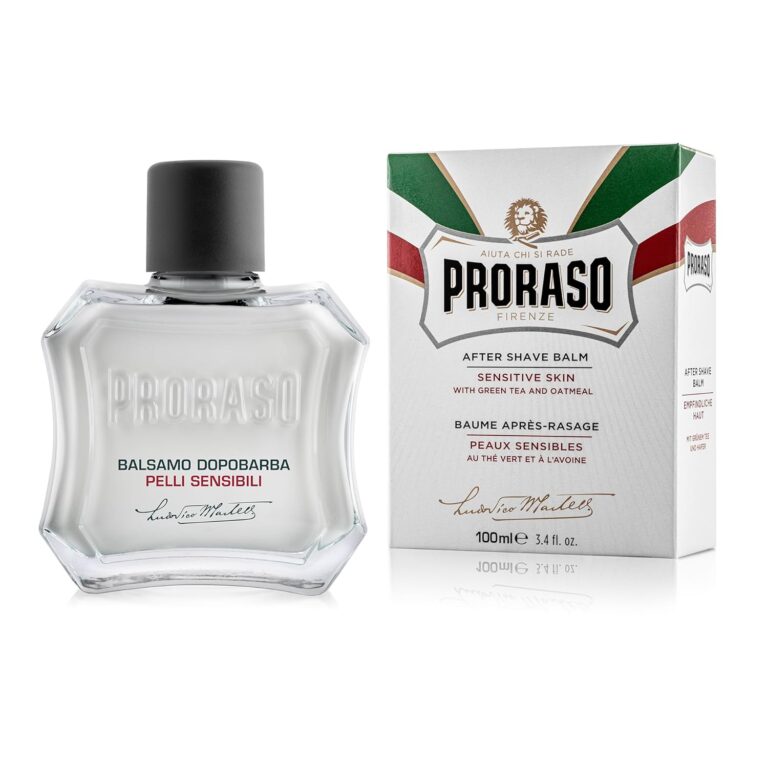 Proraso After Shave Balm - Oatmeal & Green Tea - Nourishing & Gentle Formula After Shave Cream for Sensitive Skin - Premium Italian Shaving for Men - 3.4oz