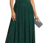 Ever-Pretty Women's Glitter Halter Sleeveless Formal Dresses Evening Gowns Pleated A-line Wedding Guest Dress 41961