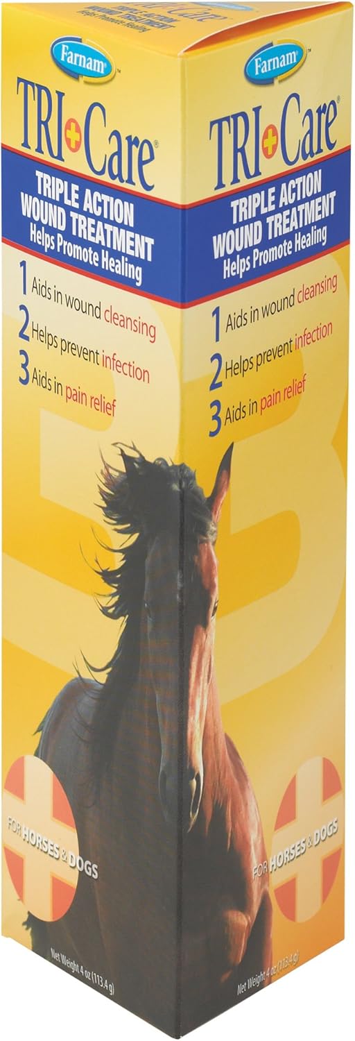 Farnam Triple Action Wound Treatment | for Horses, Ponies and Dogs | 4 oz Farnam Triple Action Wound Treatment | for Horses, Ponies and Dogs | 4 oz