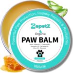 Lick-Safe Organic Paw & Nose Balm for Dogs, Cats & More  All-Natural, Hypoallergenic  Heals, Protects & Restores Dry, Cracked Dog Paws, Snouts & Elbows  Aloe, Avocado Oil, Beeswax  1.75 oz