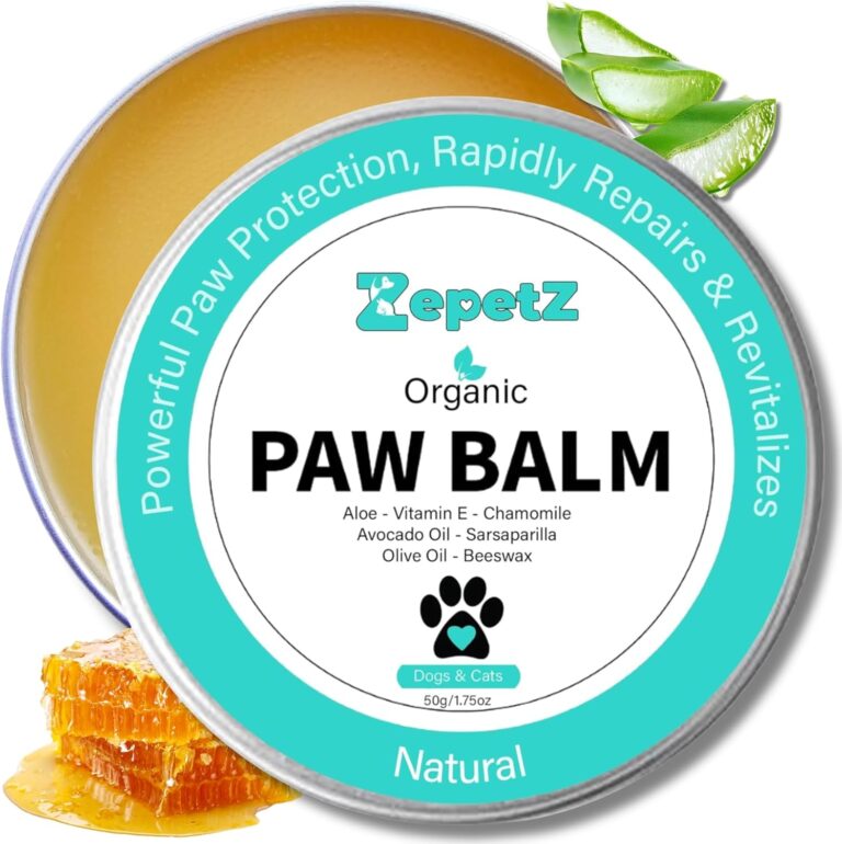 Lick-Safe Organic Paw & Nose Balm for Dogs, Cats & More  All-Natural, Hypoallergenic  Heals, Protects & Restores Dry, Cracked Dog Paws, Snouts & Elbows  Aloe, Avocado Oil, Beeswax  1.75 oz