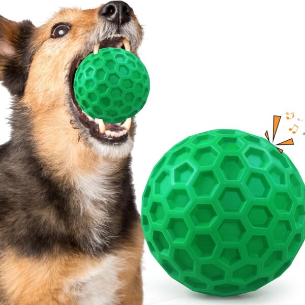 Tough Dog Chew Toys for Aggressive Chewers, Indestructible Dog Balls for Aggressive Chewers, Squeaky Balls for Dogs, Squeaky Toys for Large Dogs, Funny Heavy Duty Ball