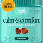 My Lil' Nugget  Vet-Approved Calming Chews for Dogs | All-Natural Calm Treat for Noise, Travel & Home Alone | Chamomile & Melatonin | All-Ages - Senior Dog to Puppy | 90 BeefFlavor Soft Chews