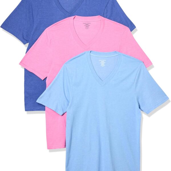 Nautica Men's 3-Pack Cotton V-Neck T-Shirt