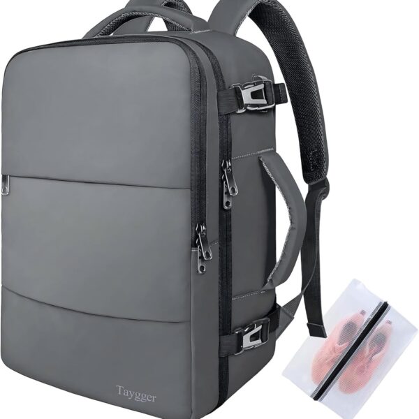 Taygeer Personal Item Backpack for Women, 35L Travel Backpack with Laptop Compartment & Water Bottle Pocket, Lightweight Work Back pack for Weekend Business Gym Hiking, Dark Grey