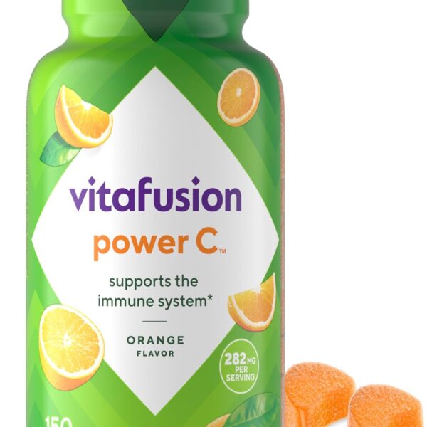 Vitafusion Power C Vitamin C Gummies for Immune Support, Orange Flavored, 282 mg Vitamin C, Americas Number 1 Gummy Vitamin Brand, 50 Day Supply, 150 Count
