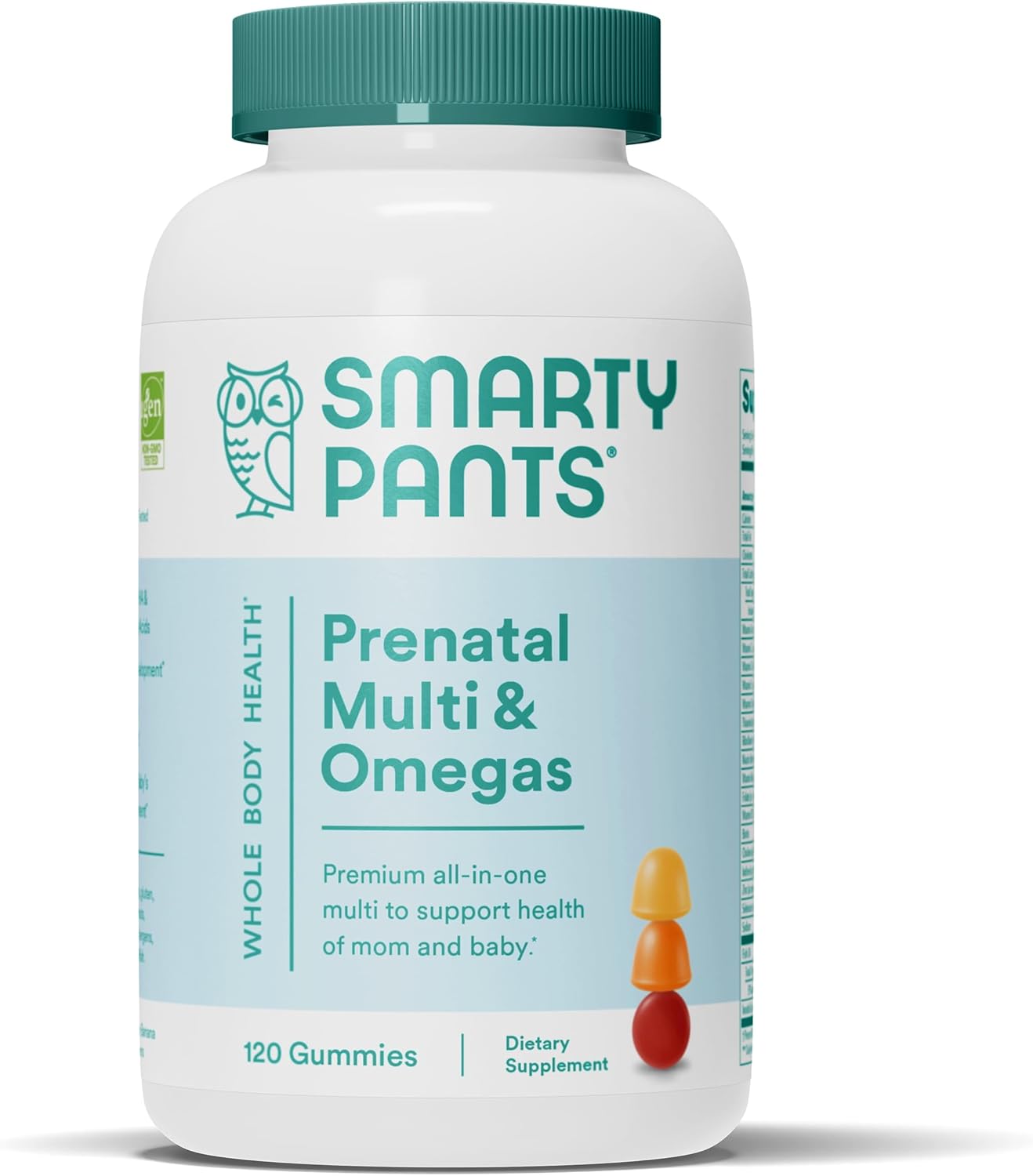 SmartyPants Prenatal Vitamins for Women, Multivitamin Gummies: Omega 3 Fish Oil (EPA/DHA), Biotin, Methylfolate, Vitamin D3, C, Vitamin B12, B6, A, K & Zinc, Inositol, 120 Count (30 Day Supply) SmartyPants Prenatal Vitamins for Women, Multivitamin Gummies: Omega 3 Fish Oil (EPA/DHA), Biotin, Methylfolate, Vitamin D3, C, Vitamin B12, B6, A, K & Zinc, Inositol, 120 Count (30 Day Supply)