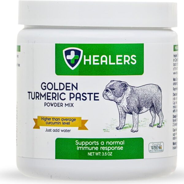 Healers Turmeric Golden Paste for Dogs  Arthritis & Joint Support, Skin & Coat Health, Digestive & Immune Boost with Coconut Oil & Black Pepper Extract  Natural Pet Supplement, 3.5 oz Powder