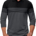Men Casual Striped Polo Classic Long Sleeve Regular Fit Shirts (S-2XL)