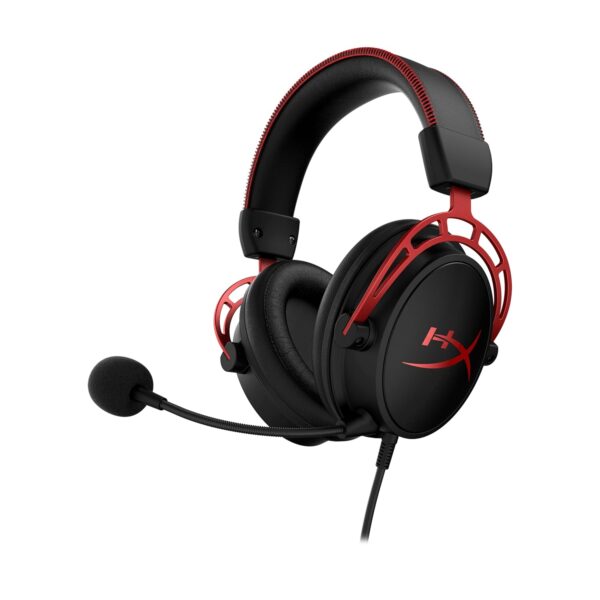 HyperX Cloud Alpha - Gaming Headset, Dual Chamber Drivers, Legendary Comfort, Aluminum Frame, Detachable Microphone, Works on PC, PS4, PS5, Xbox One/ Series X|S, Nintendo Switch and Mobile  Red