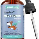 Wonder Paws Melatonin for Dogs  Pet Melatonin with L-Theanine (Suntheanine) Occasional Anxiety Relief for Dogs, Stress, Calming, Relaxation & Sleep Support  Liquid Dog Melatonin 2oz (60ml)