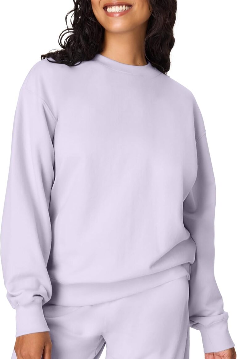 Hanes Originals Women's Fleece Sweatshirt, Midweight Sweatshirt for Women, Placed Flowers