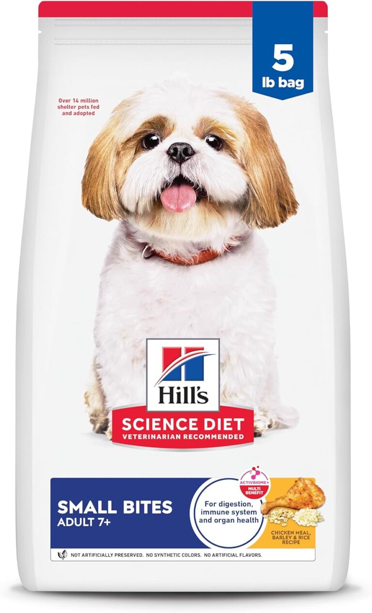 Hill's Science Diet Adult 7+ Small Bites Dry Dog Food, Chicken Meal, Barley, & Rice, 5 lb. Bag