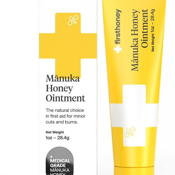 First Honey Wound Healing Ointment [ 1oz - 28.4g ] | 100% Active Leptospermum | Fast Relief & Skin Repair | Manuka Honey from New Zealand | Antibiotic Free Burn Care, Scar Gel, Dressing Aid