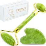 Jade Roller & Gua Sha Facial Tools, Natural Anti-Aging Jade Beauty Skin-Care Tool Face Roller to Rejuvenate Facial Skin Cooling, Slimming & Firming, Great as Stocking Stuffers