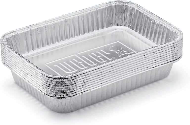 Weber Aluminum Drip Pans 10Pack  Disposable Foil Pans for Indirect Cooking, Catching Drippings, Ideal for Roasts, Turkeys & Gravy Drippings - Compatible with Weber Gas Grills