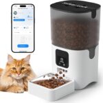 PAPIFEED Smart Automatic Cat Feeders Pet Feeder : WiFi Pet Feeder with APP Control for Remote Feeding, Detachable for Easy Clean,Stainless Steel Bowl,1-10 Meals Per Day for Dog (6L/25Cup)
