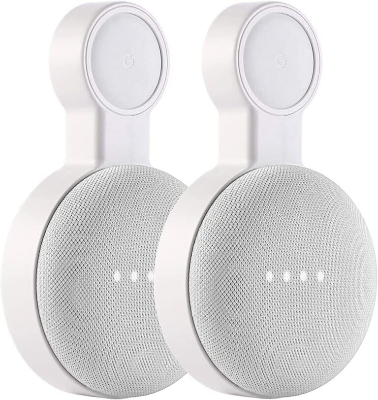 PEF Outlet Wall Mount Holder for Google Nest Mini and Google Home Mini, A Space-Saving Accessories with Cord Management for Google Mini Smart Speaker, No Messy Wires or Screws (2 Pack)