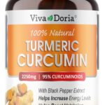 Viva Doria Turmeric Curcumin with Black Pepper Extract 2250mg, 95% Standardized Curcuminoids - Black Pepper for Max Absorption, 120 Vegetable Capsules