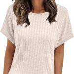 AUTOMET Women Summer Tops 2026 Spring Sweaters Dressy Casual Short Sleeve Shirts Business Blouses