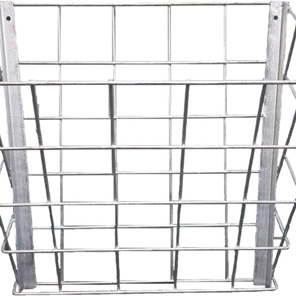 Rugged Ranch Galvanized Steel Livestock Hay Feeder Rack for Goats, Sheep, Horses and Cattle  21"x16"x12", Silver, Wall-Mounted, Rust-Resistant, Lightweight and Stackable