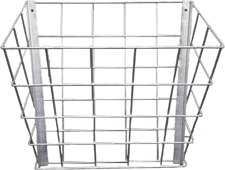 Rugged Ranch Galvanized Steel Livestock Hay Feeder Rack for Goats, Sheep, Horses and Cattle  21"x16"x12", Silver, Wall-Mounted, Rust-Resistant, Lightweight and Stackable