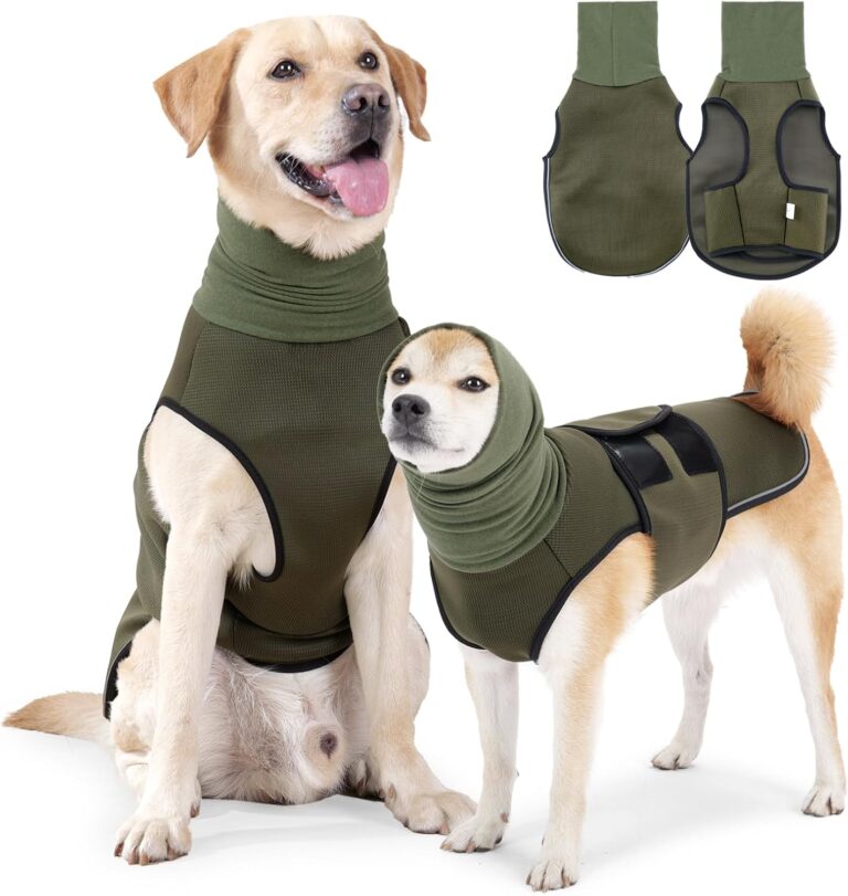 Dog Anxiety Relief Coat,Adjustable Dog Anxiety Vest Jacket for Fireworks,Thunderstorm,Travel,Separation,Anxiety Calming Vest Wrap for Small Medium Large Dog_M(Army Green)