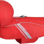 VIVAGLORY Wetoff Dog Raincoat, Rain Coat for Dog All Seasons Adventure, Rain Jacket with Harness Hole & Hood, Reflective Lightweight Waterproof for Doggy & Puppy, M, Red