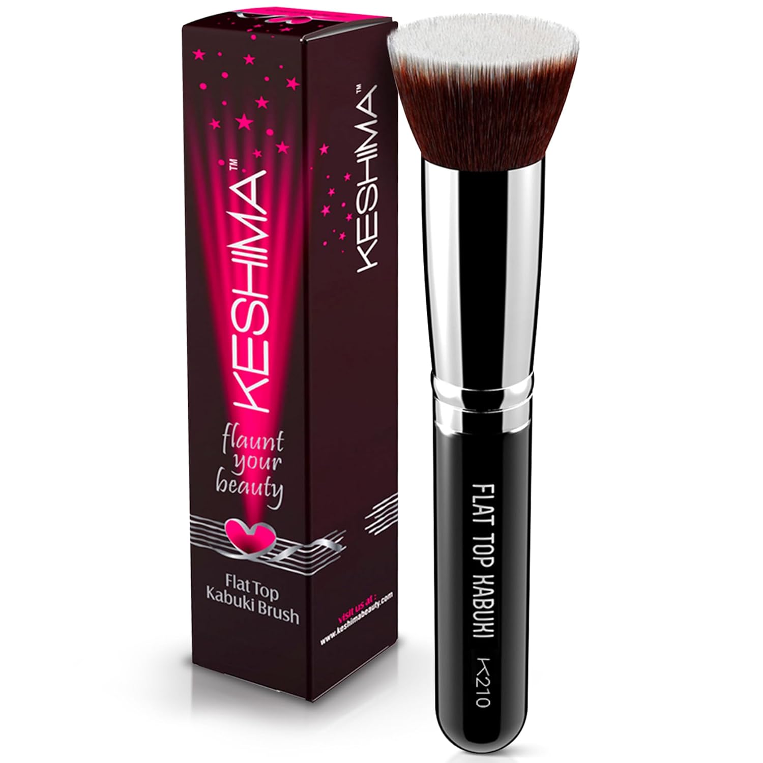 Flat Top Kabuki Foundation Brush By KESHIMA - Premium Makeup Brush for Liquid, Cream, and Powder - Buffing, Blending, and Face - 1.2" Top Diameter Flat Top Kabuki Foundation Brush By KESHIMA - Premium Makeup Brush for Liquid, Cream, and Powder - Buffing, Blending, and Face - 1.2" Top Diameter