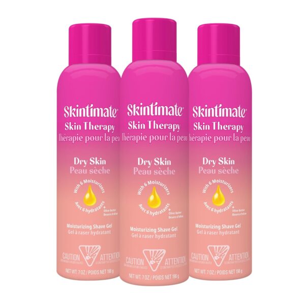 Skintimate Skin Therapy Dry Skin Shave Gel for Women, 3 Pack | Skintimate Shaving Cream for Women, Womens Shaving Cream, Shaving Foam, Womens Shave Gel, Pack of 3, 7oz each