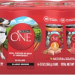 Purina ONE Classic Ground Chicken and Brown Rice, and Beef and Brown Rice Entrees Wet Dog Food Variety Pack - (Pack of 6) 13 oz. Cans