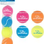 Best Pet Supplies Interactive Squeaky Dog Chew Toy, Ideal Dog Toys for Chewers, Small, Medium & Large Dogs, and Fetch Lovers - Tennis (Assorted Color), Medium (Pack of 4)