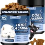 2 Pack Hemp Calming Chews for Dogs 300 Count with Melatonin Dog Anxiety Chews Stress Relief Sleep Treats for All Dogs-Fireworks Thunder, Barking, Separation Vet Approved Chicken Flavor