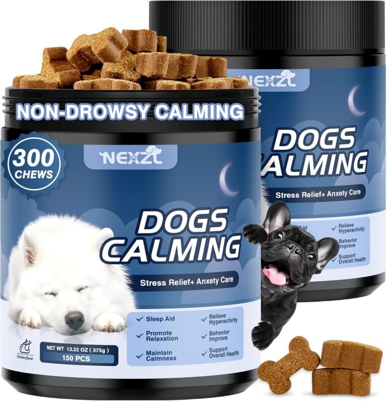 2 Pack Hemp Calming Chews for Dogs 300 Count with Melatonin Dog Anxiety Chews Stress Relief Sleep Treats for All Dogs-Fireworks Thunder, Barking, Separation Vet Approved Chicken Flavor
