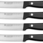 WSTHOF Gourmet 4-Piece Steak Knife Set, Black
