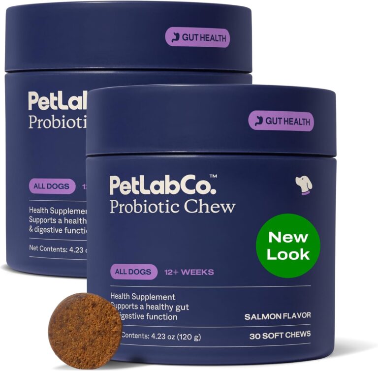 PetLab Co. Probiotics for Dogs, Support Gut Health, Occasional Diarrhea, Digestive Health & Seasonal Allergies - Salmon Flavor - Packaging May Vary - 30 Soft Chews Pack of 2