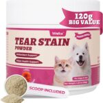 Wellix 4oz Tear Stain Remover for Dogs&Cats - Dog&Cat Eye Infection Treatment with Cranberry, Olive Leaf Extract, Marshmallow Root - Chicken Flavor Eye Stain Remover Powder for Puppy,Kitten