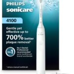 Philips Sonicare 4100 Series Electric Toothbrush - Sonic Toothbrush with Advanced Sonic Technology, Pressure Sensor, Two Intensity Settings, Smartimer & Quadpacer, White, Model HX3681/23