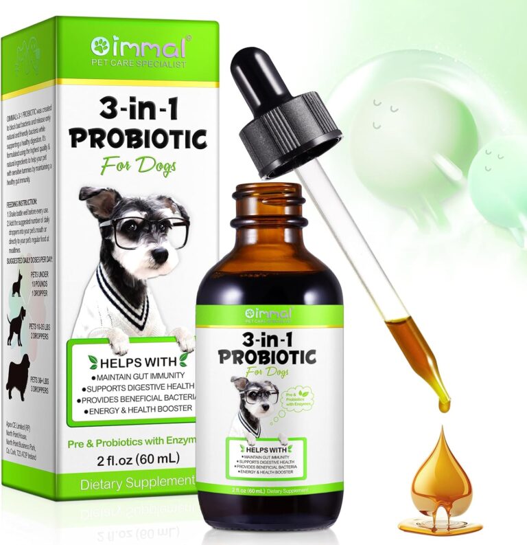 Probiotics for Dogs, 3 in 1 Dog Probiotic and Digestive Enzymes for Pet, Supports Gut Health, Itchy Skin, Allergies, Immunity, Liquid Probiotics for for All Ages and Breeds Dogs, blue