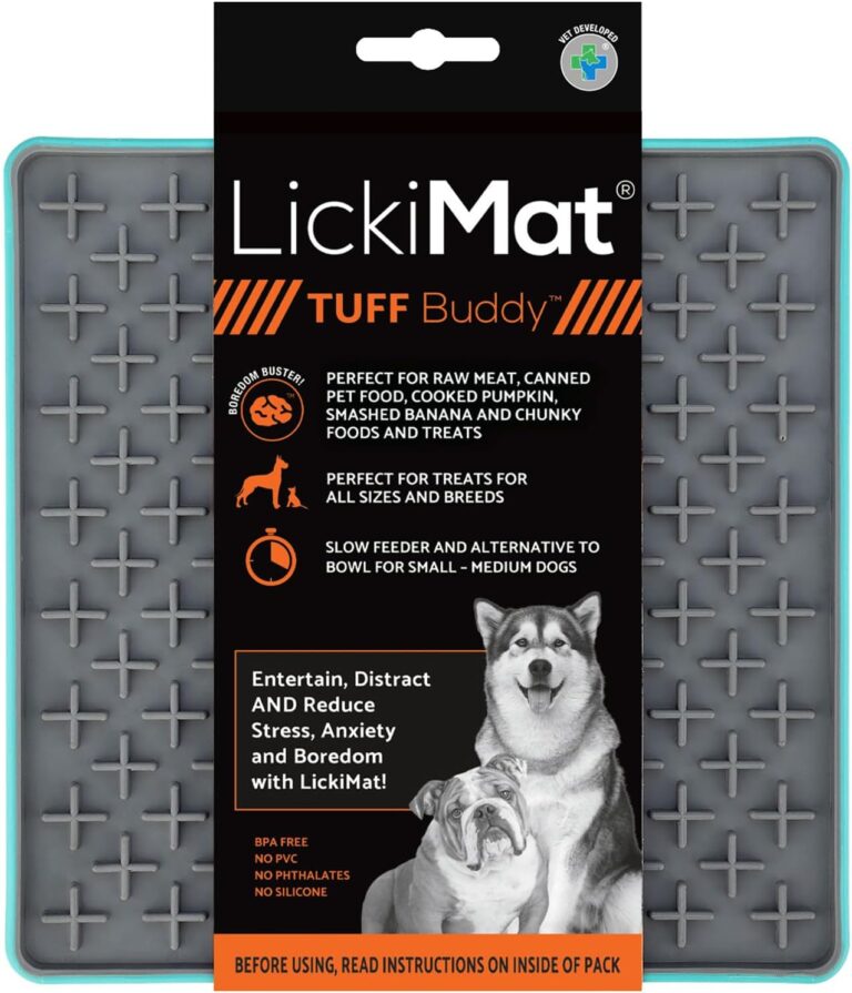 LickiMat Tuff, Heavy-Duty Buddy, Dog Slow Feeder Lick Mat, Boredom Anxiety Reducer; Perfect for Food, Treats, Yogurt, or Peanut Butter, Fun Alternative to a Slow Feed Dog Bowl, Turquoise