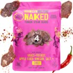 Brooklyn Biltong Air Dried Grass Fed Beef Snack, South African Beef Jerky (8 oz, Pack of 1) - Whole30 Approved, Paleo, Keto, Gluten Free, Sugar Free, Made in USA - (Peri Peri)