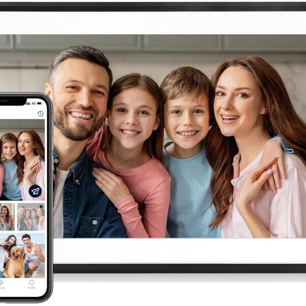 Digital Picture Frame, 10.1 Inch Picture Frame with 1280*800 HD IPS Touch Screen, Smart Digital Photo Frame Built-in 32GB Memory, Auto-Rotate Easy Setup to Share Photos or Videos via AiMOR APP (Black)