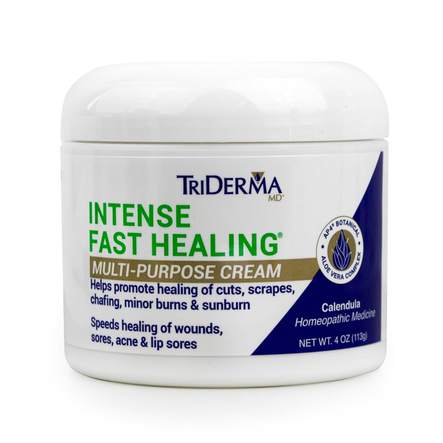 TriDerma Intense Fast Healing Cream, Decreases Healing Time for Minor Irritations, Rashes, Scrapes, Cuts 4 Ounces TriDerma Intense Fast Healing Cream, Decreases Healing Time for Minor Irritations, Rashes, Scrapes, Cuts 4 Ounces
