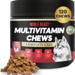 Noble Beast Dog Multivitamin Supplements, Soft Chews with Probiotics, Glucosamine Chondroitin Joint Support, Digestive Enzymes, Immune Support Vitamins for Skin & Coat, Chicken Flavor - 120 Count