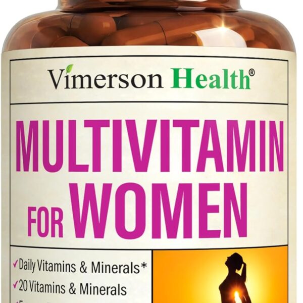 Multivitamin for Women with Methylated Vitamins and Chelated Minerals for Energy, Focus and Immune Health  Premium Daily Womens Multivitamins & Multiminerals  60 Capsules